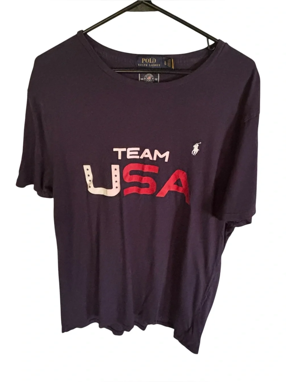 POLO Ralph Lauren Team USA Olympics 2022 T shirt Navy Blue XL Cotton Collectible